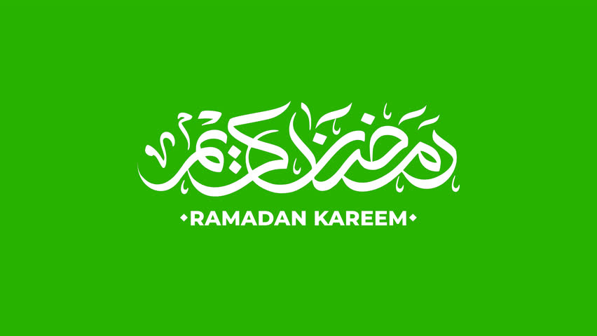 Ramadan kareem celebration with white calligraphy on green background, ideal for festive designs, social media posts, and greeting cards.