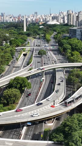 23Rd Avenue In Sao Paulo Brazil. Highrise Buildings. Downtown District. Freeway Road. 23Rd Avenue In Sao Paulo Brazil. Beautiful Cityscape. Sao Paulo Brazil.
