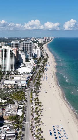 Fort Lauderdale Skyline At Fort Lauderdale In Florida United States. Urban Beach. Bay Water Scenery. Downtown City. Fort Lauderdale Skyline In Florida United States. Peaceful Landscape.