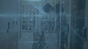 Animation of cyber attack text and data processing over caucasian female it technician by server. global online security, digital interface and data processing concept digitally generated video. - Powered by Shutterstock - Get 15% off with code: PIKWIZARD15