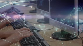 Animation of data processing over diverse students using computers. Global education and digital interface concept digitally generated video. - Powered by Shutterstock - Get 15% off with code: PIKWIZARD15