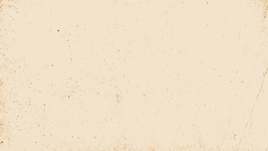 Sepia toned vintage paper texture background video. Aged effect 4K animated backdrop with creases, stains, grain, dust particles 