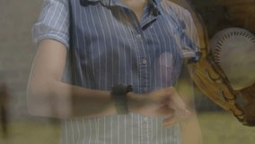 Checking smartwatch, person viewing financial graph animation overlay in office. Technology, finance, analytics, business, investment, innovation - Powered by Shutterstock - Get 15% off with code: PIKWIZARD15