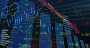 On start trading dashboard showing candlesticks shifting left arrow sliding showing market decline. Financial analytics, market trend, data visualization, technology, investment, digital interface, - Powered by Shutterstock - Get 15% off with code: PIKWIZARD15