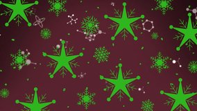 Animation of falling snowflakes and molecules. colour, movement and energy background concept, digitally generated video. - Powered by Shutterstock - Get 15% off with code: PIKWIZARD15