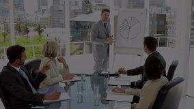 Animation of financial data processing over business people. Global business connections digital interface and technology concept digitally generated video. - Powered by Shutterstock - Get 15% off with code: PIKWIZARD15