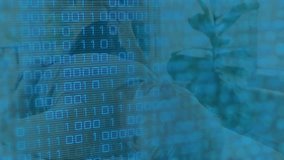 Animation of binary coding data processing over glowing computer circuit board. Global technology and data processing concept digitally generated image. - Powered by Shutterstock - Get 15% off with code: PIKWIZARD15