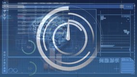 Animation of digital clock over infographic interface against human brain in background. Digitally generated, hologram, anatomy, time, report, finance, healthcare, abstract and technology concept. - Powered by Shutterstock - Get 15% off with code: PIKWIZARD15