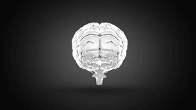 Animation of mathematical equations over spinning human brain icon against black background. Medical research and business technology concept - Powered by Shutterstock - Get 15% off with code: PIKWIZARD15