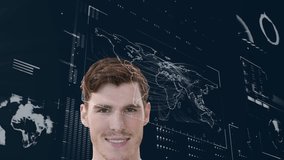 Animation of financial data processing over caucasian businessman. Global connections, business, finance, computing and data processing concept digitally generated video. - Powered by Shutterstock - Get 15% off with code: PIKWIZARD15