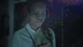 Analyst tapping transparent display, activating holographic charts for monitoring data in lab. Futuristic, technology, innovation, interface, data, visualization, cybersecurity - Powered by Shutterstock - Get 15% off with code: PIKWIZARD15