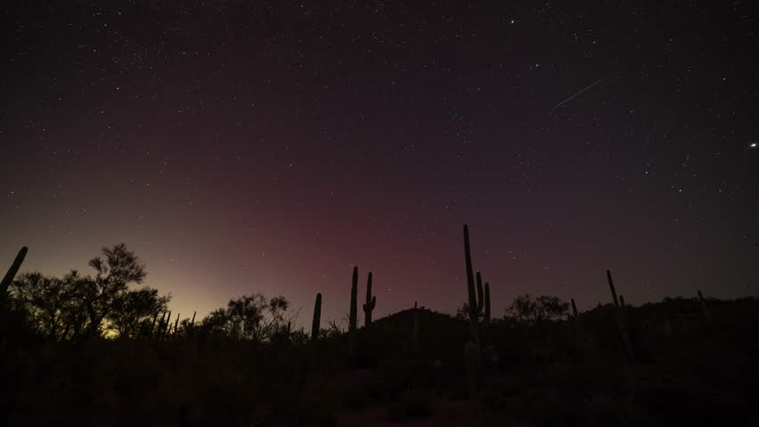 Time lapse of stars over the desert at night