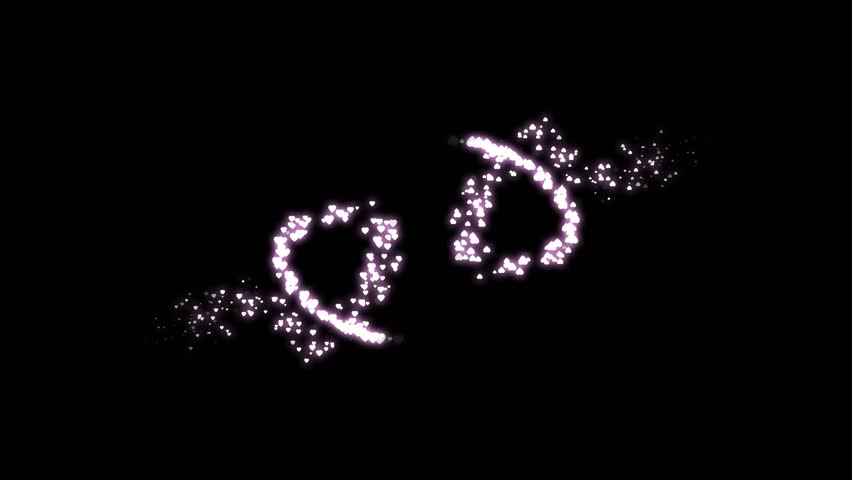 Falling heart emoji animation on a black screen background romantic love motion overlay seamless 4k loop for valentine’s day greeting social media video wedding celebration and romantic visual desing