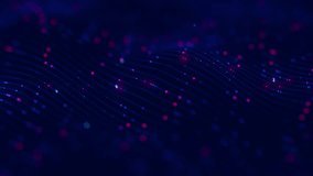 Futuristic technology wave motion with cloud data points. Digital cyberspace concept. Abstract digital wave with moving particles. Big data flow animation. - Powered by Shutterstock - Get 15% off with code: PIKWIZARD15