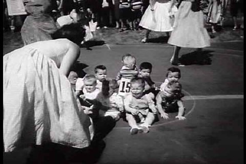 1950s - Babies compete for King and Queen in Los Angeles fair in 1950.