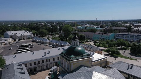 Drone Flight above Historic Churches Kolomna