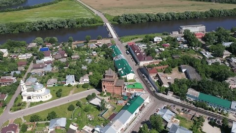 Drone Descending toward Kolomna Kremlin Fortress