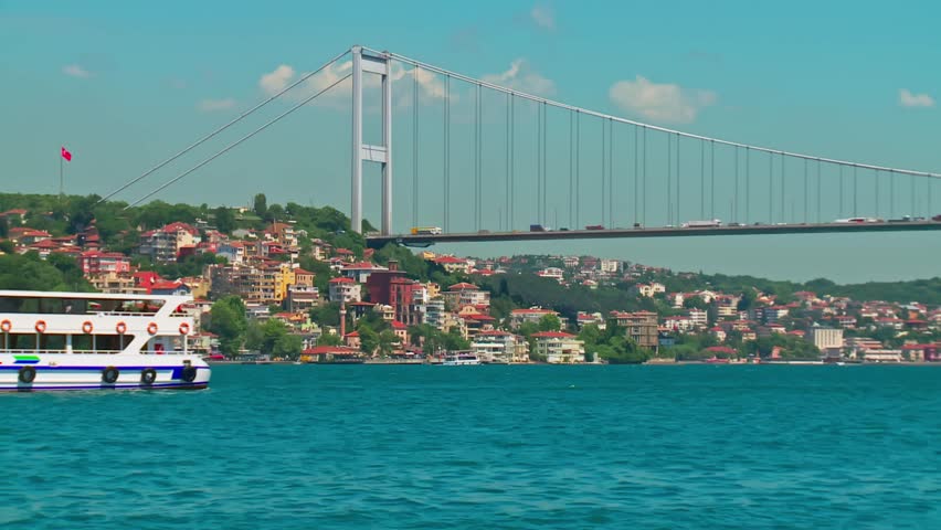 Istanbul Bosphorus and Fatih Sultan Mehmet Bridge