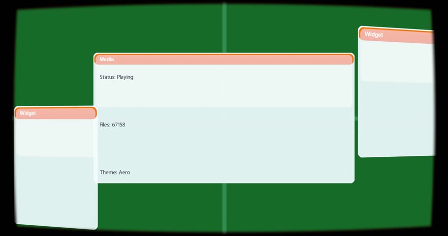 On loop Media card Widgets floating tilting showing Status Playing Files 67158 parallax transparent. Ui, panel, interface, motion, futuristic, minimalist, canvas