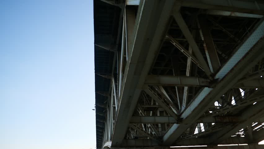 Passing under a bridge over the Danube, Budapest, Hungary