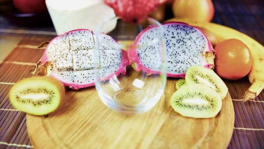 Fresh Pink Fruit Smoothie. Healthy Tropical Drink. Raw Vegan Nutrition And Summer Detox. Vitamin Shake. Organic Smoothie Healthy Eating. Refreshing Beverage Tropical Fruits Weight Loss Diet. Smoothie