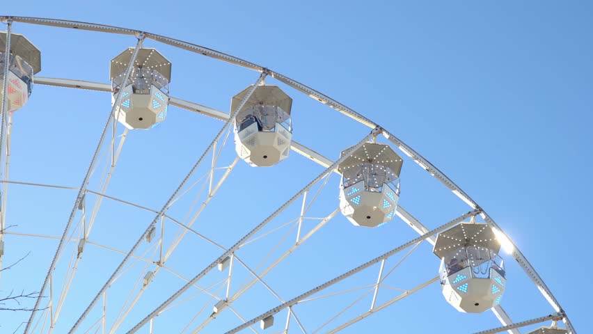 Closeup view of a Ferris Wheel at a Christmas Market in Netherlands