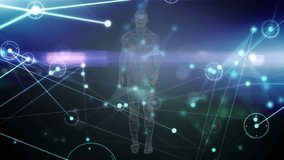 Animation of network of connections and data processing over human body model. science and data processing concept digitally generated video. - Powered by Shutterstock - Get 15% off with code: PIKWIZARD15