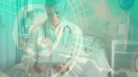Animation of medical data processing over diverse doctors. Global medicine healthcare and data processing concept digitally generated video. - Powered by Shutterstock - Get 15% off with code: PIKWIZARD15