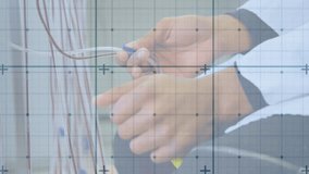 Animation of data processing over businessman using smartphone. Global sports digital interface and data processing concept digitally generated video. - Powered by Shutterstock - Get 15% off with code: PIKWIZARD15