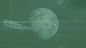 Animation of data processing and globe over dices. Gambling, casino and digital interface concept digitally generated video. - Powered by Shutterstock - Get 15% off with code: PIKWIZARD15