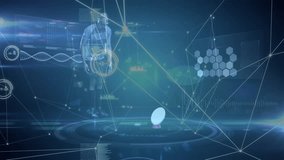 Animation of diverse data over male rugby player. global sports, connections and technology concept digitally generated video. - Powered by Shutterstock - Get 15% off with code: PIKWIZARD15