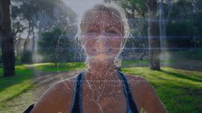 Animation of digital interface with medical data processing over rugby players. Global connections well being fitness and healthy lifestyle concept digitally generated video. - Powered by Shutterstock - Get 15% off with code: PIKWIZARD15