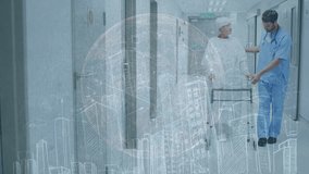 Animation of financial data processing over businessman in office. Global economy and business partnership concept. - Powered by Shutterstock - Get 15% off with code: PIKWIZARD15