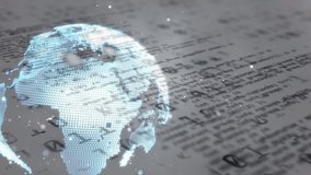 Statistical data processing over spinning globe against binary coding on grey background. Computer interface and business technology concept - Powered by Shutterstock - Get 15% off with code: PIKWIZARD15