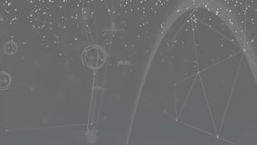 Animation on network of connections over grey background. Network, connections and technology concept digitally generated video. - Powered by Shutterstock - Get 15% off with code: PIKWIZARD15