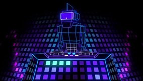 eamless VJ loop with futuristic robot DJs performing on a vibrant neon stage for concert screens - Powered by Shutterstock - Get 15% off with code: PIKWIZARD15