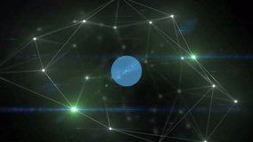 Animation of networks of connections with icons over growing network of connections. Global connections digital interface data processing concept digitally generated video. - Powered by Shutterstock - Get 15% off with code: PIKWIZARD15