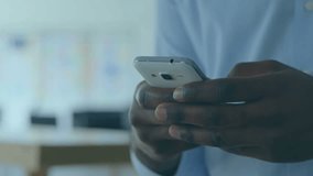 Animation of technology icons clouds and icons over blue screen. Global communication business connections digital interface and technology concept digitally generated video. - Powered by Shutterstock - Get 15% off with code: PIKWIZARD15