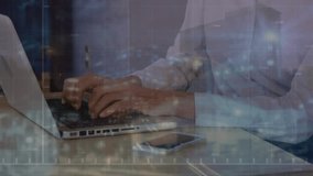 Animation of financial data processing over business people. Global networks connections data processing and digital interface concept digitally generated video. - Powered by Shutterstock - Get 15% off with code: PIKWIZARD15