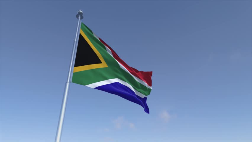 South Africa Flag Waving Animation Cinematic 4K Motion Background
