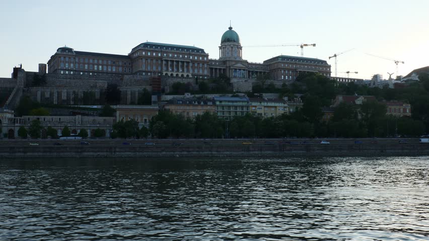 The Buda palace under heavy works to remodel it, Budapest, Hungary