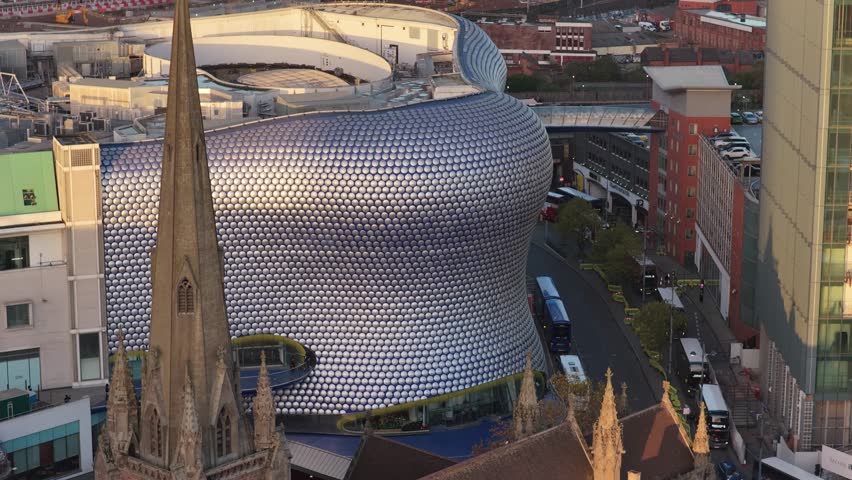 Aerial view of Selfridges Building, Birmingham, United Kingdom.