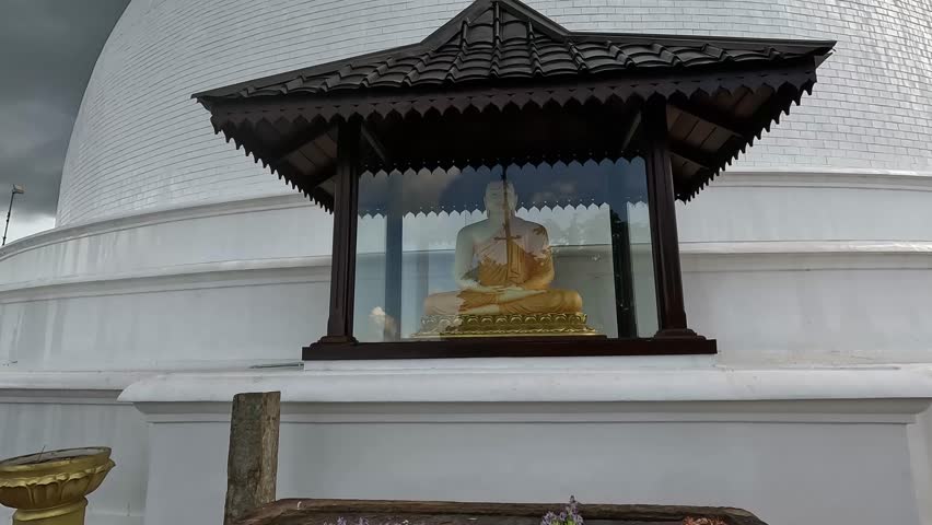 Mihintalaya Stupa with Buddha Statue, Ancient Buddhist Temple in Sri Lanka