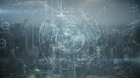 Animation of globe of network of connections over data processing. Global connections digital interface data processing concept digitally generated video. - Powered by Shutterstock - Get 15% off with code: PIKWIZARD15