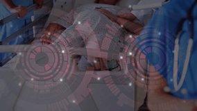 Animation of data processing over caucasian female doctor smiling. Global medicine and digital interface concept digitally generated video. - Powered by Shutterstock - Get 15% off with code: PIKWIZARD15