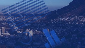 Animation of statistical data processing against aerial view of cityscape. Business data and analytics technology concept - Powered by Shutterstock - Get 15% off with code: PIKWIZARD15