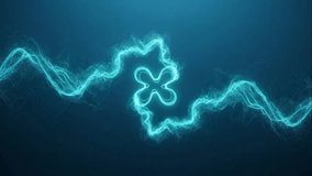 Dynamic glowing blue neon particles forming a waveform, conveying energy and movement - Powered by Shutterstock - Get 15% off with code: PIKWIZARD15