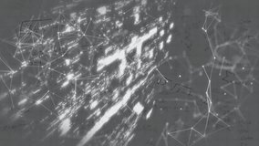 Animation of padlock icon with connections over digital data processing on grey background. Global cyber security, connections, computing and data processing concept digitally generated video. - Powered by Shutterstock - Get 15% off with code: PIKWIZARD15