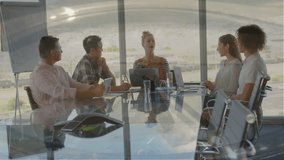 Animation of financial data processing over diverse business people using headsets. Global business connections digital interface and technology concept digitally generated video. - Powered by Shutterstock - Get 15% off with code: PIKWIZARD15