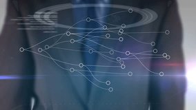 Network of digital icons and data processing against multiple cells floating. Global business digital interface technology and networking concept digitally generated video. - Powered by Shutterstock - Get 15% off with code: PIKWIZARD15